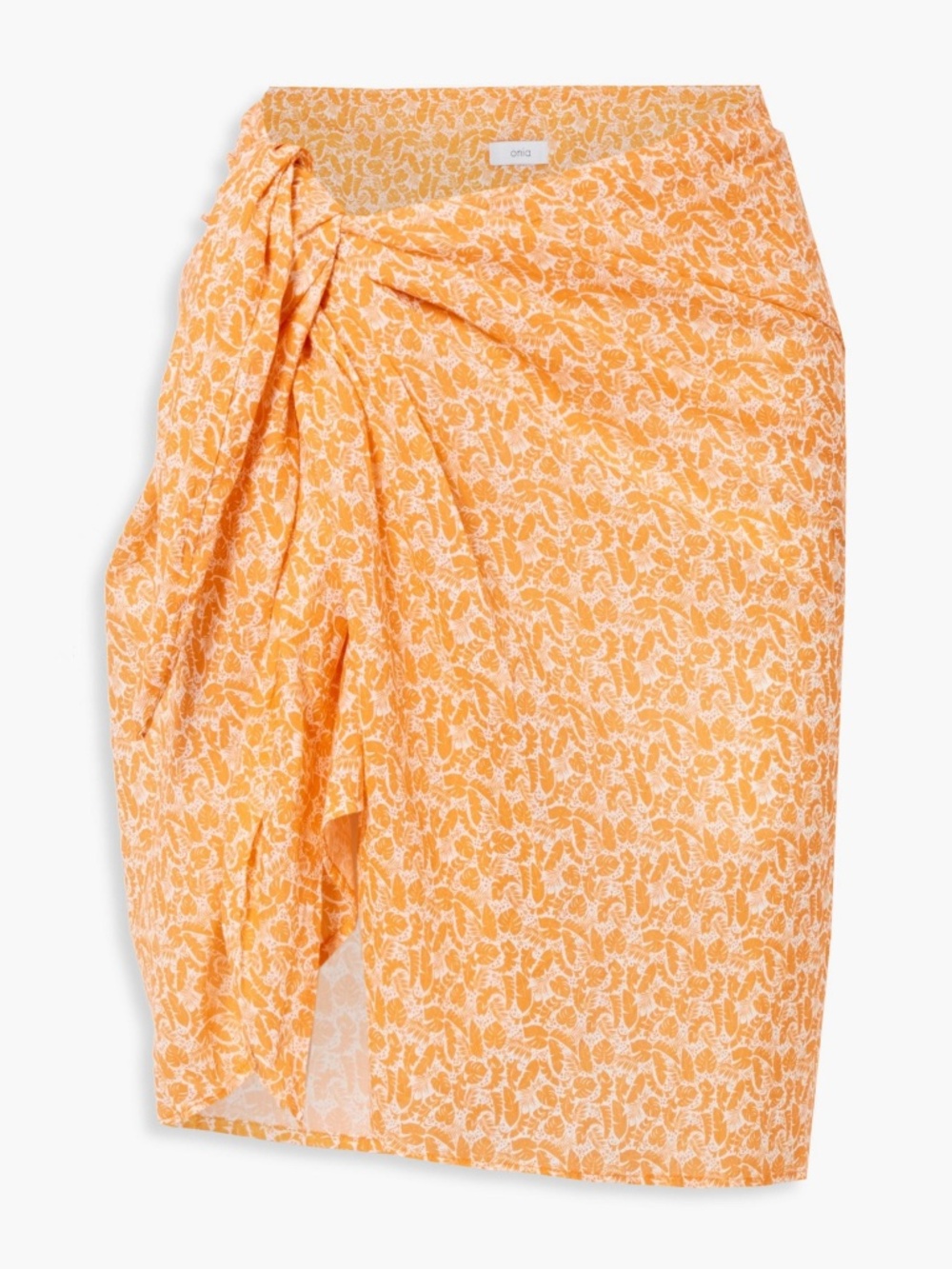 ONIA Printed cotton-voile sarong, pareo large Orange Floral Excellent Condition